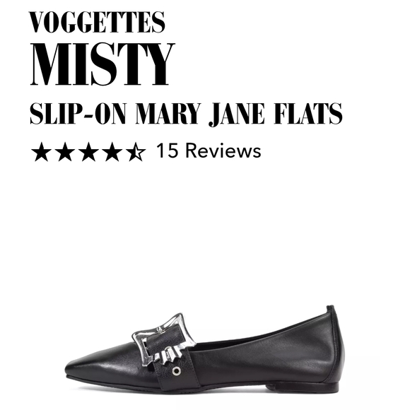 John Fluevog Voggettes Misty Mary Jane Black Flats W6.5 - Picture 2 of 15